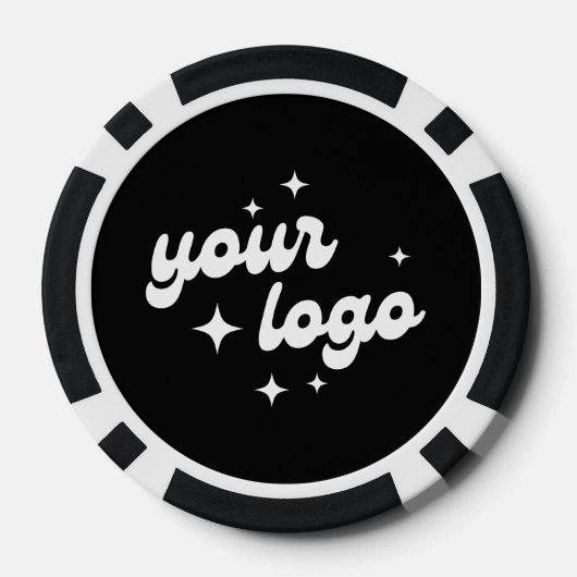 Aangepaste Logo Poker Chip Zwart & Wit (Achterkant)
