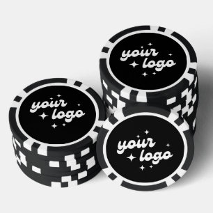 Aangepaste Logo Poker Chip Zwart & Wit
