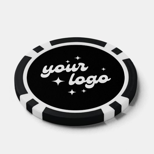 Aangepaste Logo Poker Chip Zwart & Wit (Enkel)