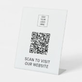 Aangepaste Logo Professional Bezoek Website QR Cod Reclamebord Met Voetstuk (Voorkant)
