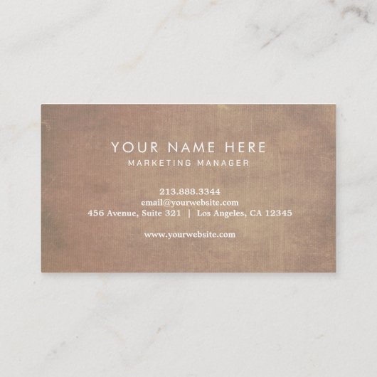 Aangepaste Logo | professioneel kraftpapier Visitekaartje (Achterkant)