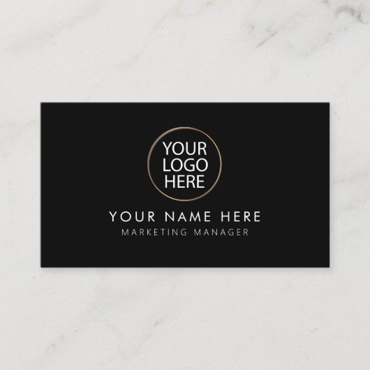 Aangepaste Logo | Professioneel zwart Visitekaartje (Voorkant)