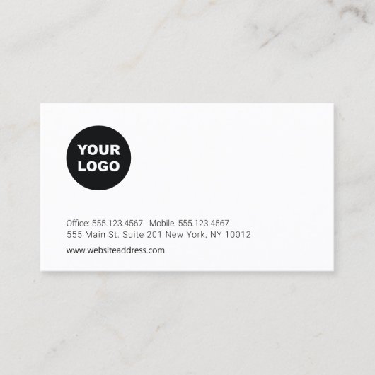 Aangepaste Logo professionele benoemingsherinnerin Visitekaartje (Voorkant)