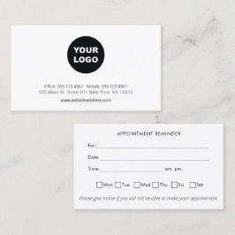 Aangepaste Logo professionele benoemingsherinnerin Visitekaartje