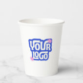 Aangepaste logo promotie evenement QR-code  Papieren Bekers (Voorkant)