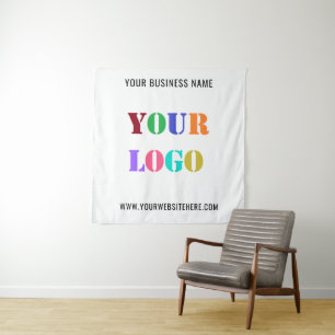 Aangepaste Logo Promotionele Business Tapestry Sja Wandkleed