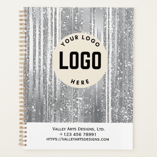 Aangepaste Logo Promotionele Notitieboek, Zilver G Planner (Voorkant)