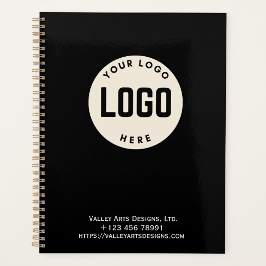 Aangepaste Logo Promotionele Notitieboek, Zwart Planner (Voorkant)