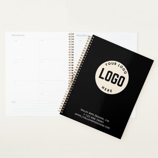 Aangepaste Logo Promotionele Notitieboek, Zwart Planner (Display)
