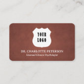 Aangepaste Logo Psycholoog Psychotherapie Brown Visitekaartje (Voorkant)