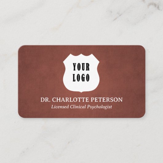 Aangepaste Logo Psycholoog Psychotherapie Brown Visitekaartje (Voorkant)