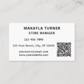 Aangepaste Logo QR Code Blauw Visitekaartje (Achterkant)