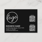 Aangepaste Logo QR-code Eenvoudig Zwart Modern Kortingskaartje (Achterkant)
