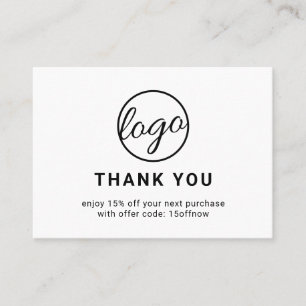 Aangepaste Logo QR Code Eenvoudig Zwart-wit Modern Kortingskaartje