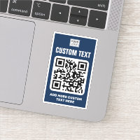 Aangepaste logo, QR-code en donkerblauwe en witte