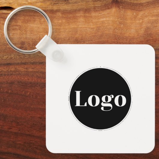 Aangepaste Logo| QR-code en tekst dubbelzijdig Sleutelhanger (Voorkant)