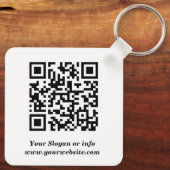 Aangepaste Logo| QR-code en tekst dubbelzijdig Sleutelhanger (Achterkant)