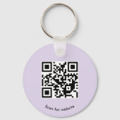 Aangepaste Logo, QR-code en tekst, Paarse lavendel Sleutelhanger (Achterkant)