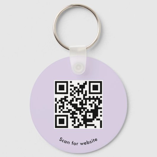 Aangepaste Logo, QR-code en tekst, Paarse lavendel Sleutelhanger (Achterkant)