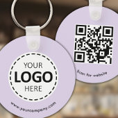 Aangepaste Logo, QR-code en tekst, Paarse lavendel Sleutelhanger