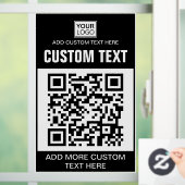 Aangepaste logo, QR-code en tekst Raamsticker (Huis)