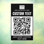 Aangepaste logo, QR-code en tekst Raamsticker (Vel 3)