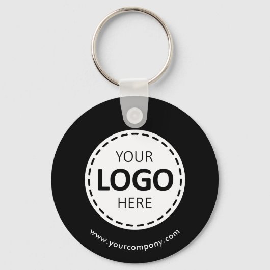 Aangepaste Logo, QR-code en tekst, zwart Sleutelhanger (Voorkant)