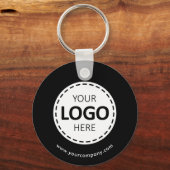Aangepaste Logo, QR-code en tekst, zwart Sleutelhanger (Voorkant)