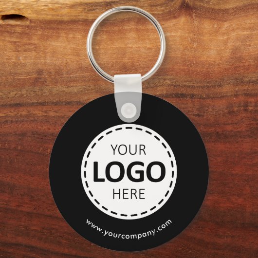 Aangepaste Logo, QR-code en tekst, zwart Sleutelhanger (Voorkant)