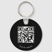 Aangepaste Logo, QR-code en tekst, zwart Sleutelhanger (Achterkant)