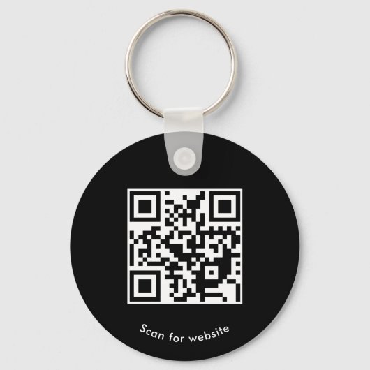 Aangepaste Logo, QR-code en tekst, zwart Sleutelhanger (Achterkant)