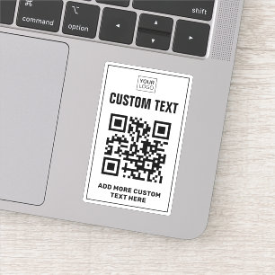 Aangepaste logo, QR-code en tekstwit Sticker