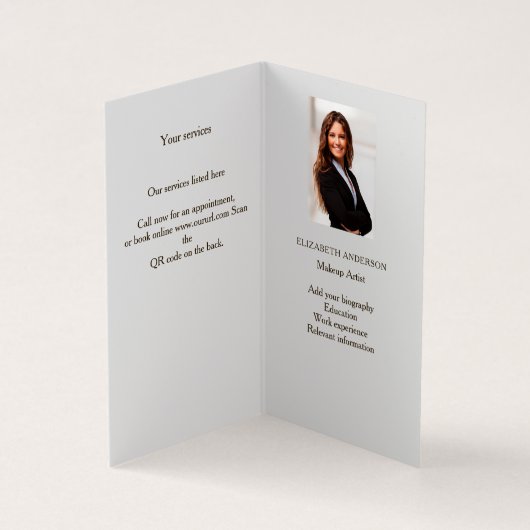 Aangepaste logo Qr-code foto social media merkkleu Visitekaartje (Binnen)