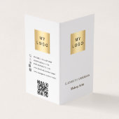 Aangepaste logo Qr-code foto social media merkkleu Visitekaartje (Buitenkant)