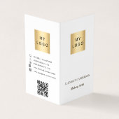 Aangepaste logo Qr code foto social media wit Visitekaartje (Buitenkant)