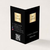 Aangepaste logo Qr code foto social media zwart Visitekaartje (Buitenkant)