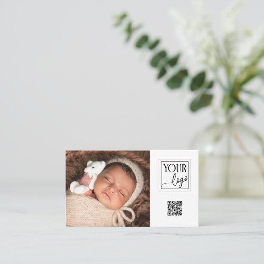 Aangepaste Logo QR Code fotograaf Visitekaartje (Staand voorkant)