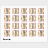 Aangepaste Logo QR-code Gold Lijst Naam Roos Vierkante Sticker (Vel)