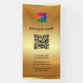 Aangepaste Logo QR Code Gold Outdoor Vertical Spandoek (Verticaal)