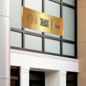Aangepaste Logo QR Code Gold Outdoor Vertical Spandoek (Buitenkant Gebouw)