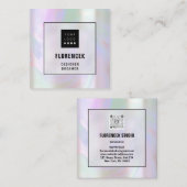 Aangepaste Logo QR CODE Holographic Shop Holograph Vierkante Visitekaartje (Voorkant / Achterkant)