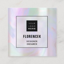 Aangepaste Logo QR CODE Holographic Shop Holograph Vierkante Visitekaartje