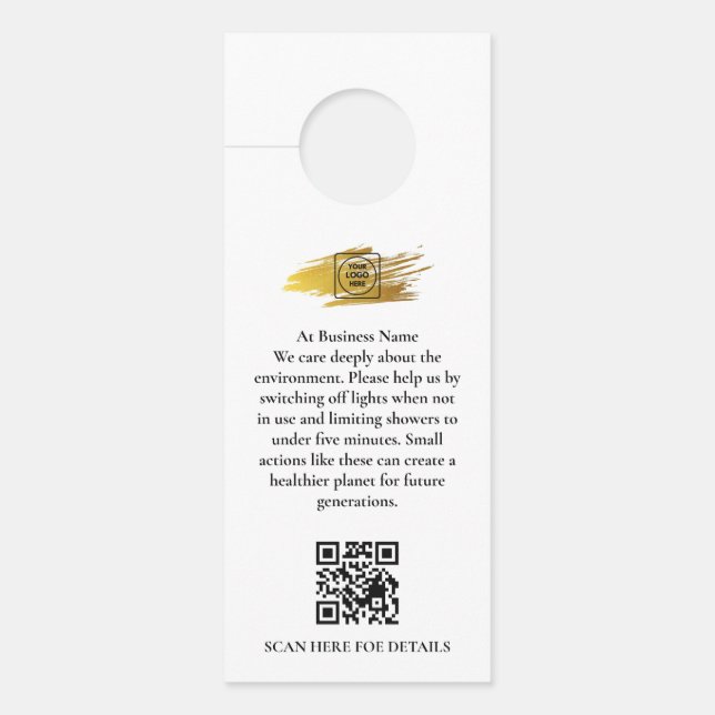 Aangepaste logo QR-code hotelschildje voor de deur Deurhanger (Voorkant)