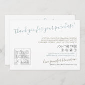 Aangepaste logo QR-code Kandle Care Instruction Bedankkaart (Voorkant / Achterkant)