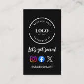 Aangepaste logo QR-code Let's Get Social Media-web Visitekaartje (Voorkant)