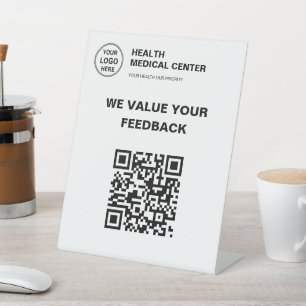 Aangepaste Logo QR-code Medische Kliniek Gezondhei Reclamebord Met Voetstuk