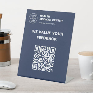 Aangepaste Logo QR-code Medische Kliniek Gezondhei Reclamebord Met Voetstuk