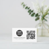 Aangepaste Logo QR-code minimalistisch Visitekaart Visitekaartje (Staand voorkant)