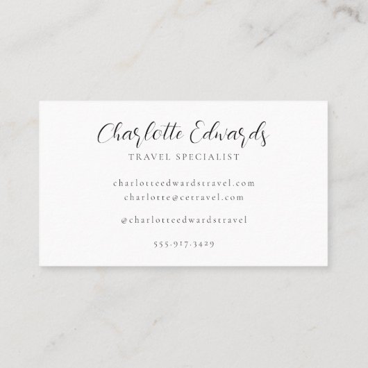 Aangepaste Logo QR-code minimalistisch Visitekaart Visitekaartje (Achterkant)