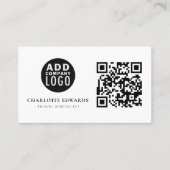 Aangepaste Logo QR-code minimalistisch Visitekaart Visitekaartje (Voorkant)